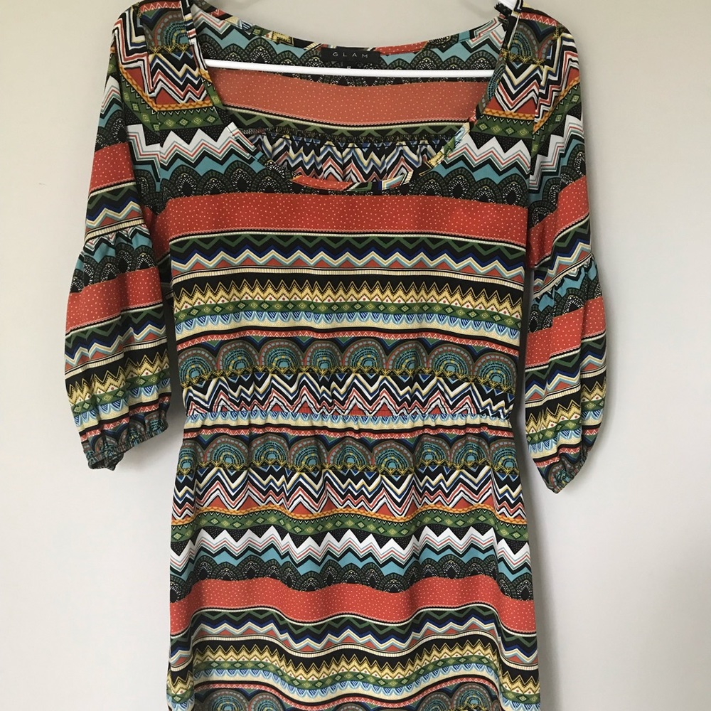 Fun printed 3/4 sleeve dress